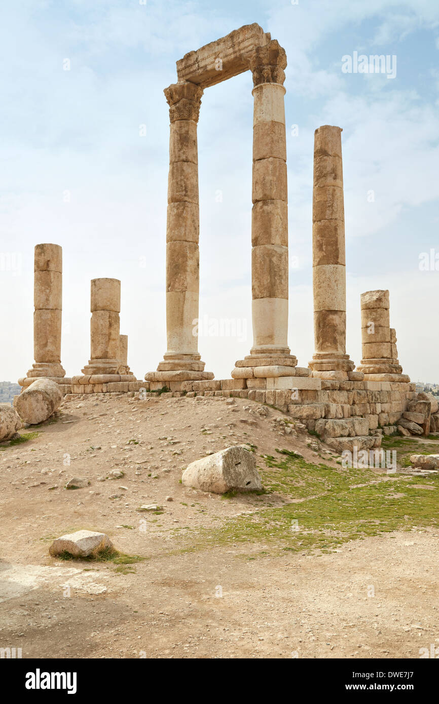 Tempio di Ercole sulla cittadella di Amman, Giordania Foto Stock