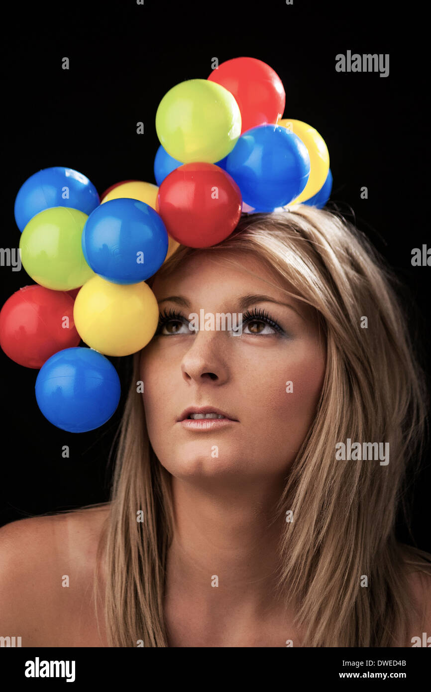 Studio ritratto di un modello femminile. Foto Stock