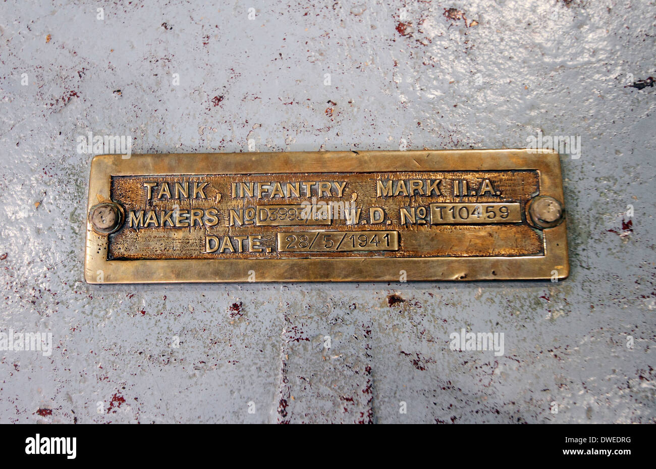 Matilda Mark II : la placca dalla parte anteriore del serbatoio fonderia Vulcan, 78mm (3 ' ) corazza, 15 mph, 27 tonnellate, uno due pounder (40mm) pistola, uno Foto Stock