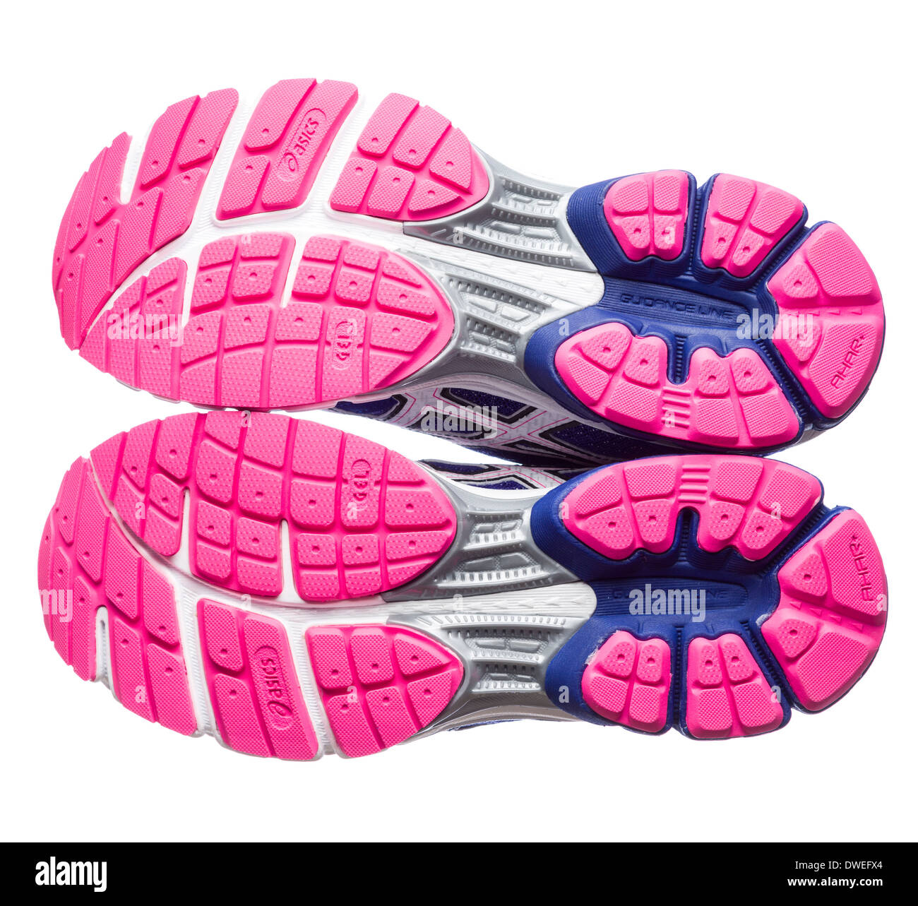 Blu e rosa Asics Gel Pulse 5 scarpe running Foto Stock