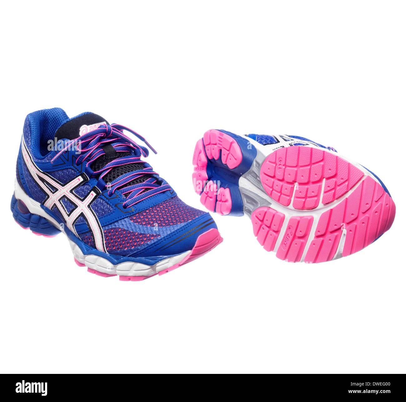 Blu e rosa Asics Gel Pulse 5 scarpe running Foto Stock