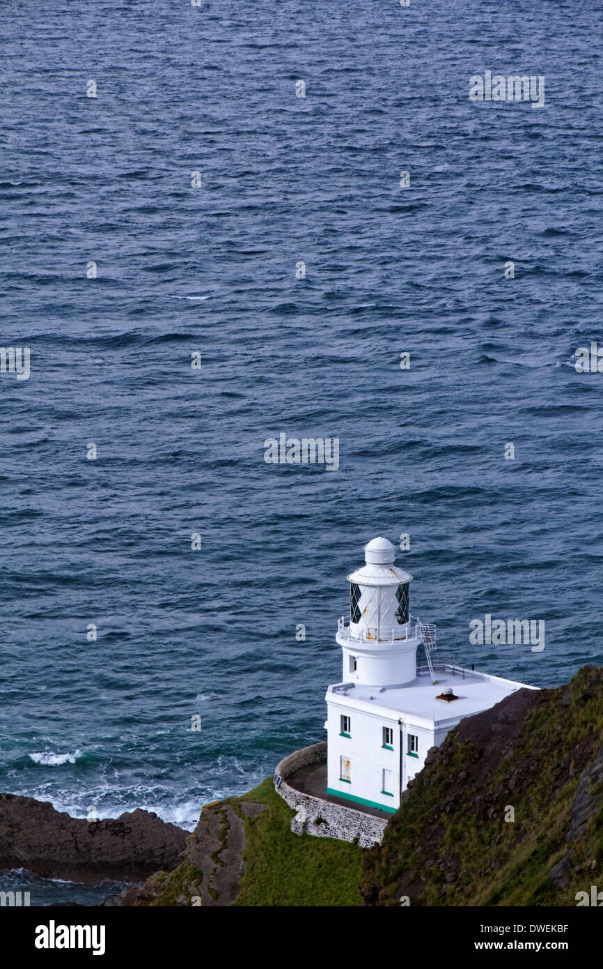 Il faro di Hartland Point, Devon, Inghilterra Foto Stock