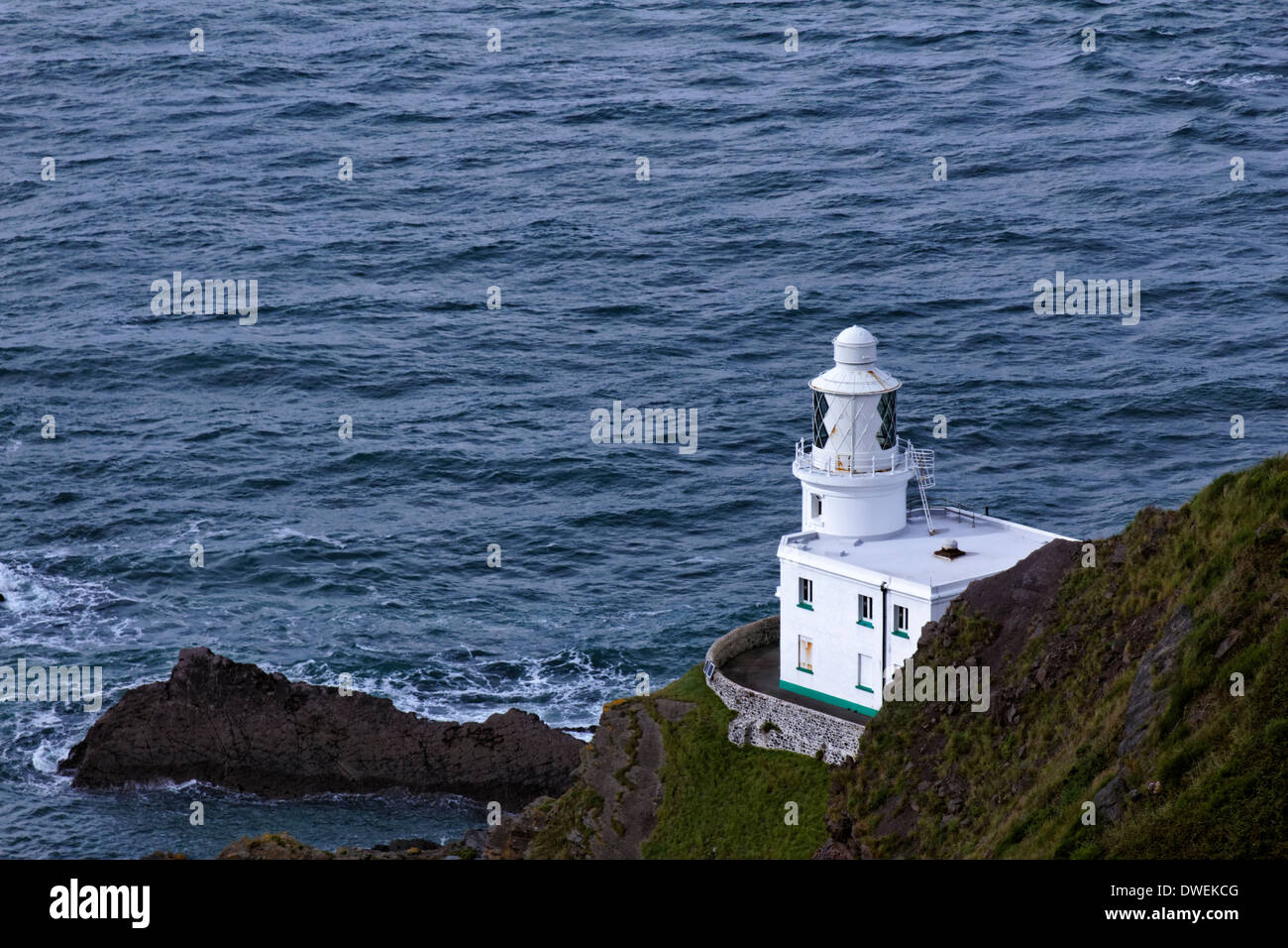 Il faro di Hartland Point, Devon, Inghilterra Foto Stock