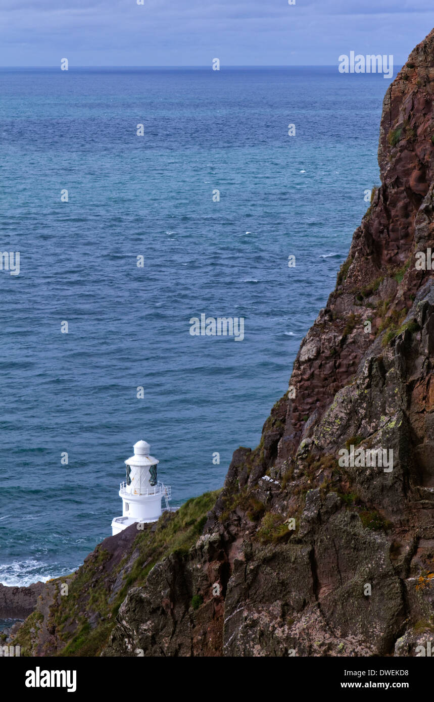 Il faro di Hartland Point, Devon, Inghilterra Foto Stock