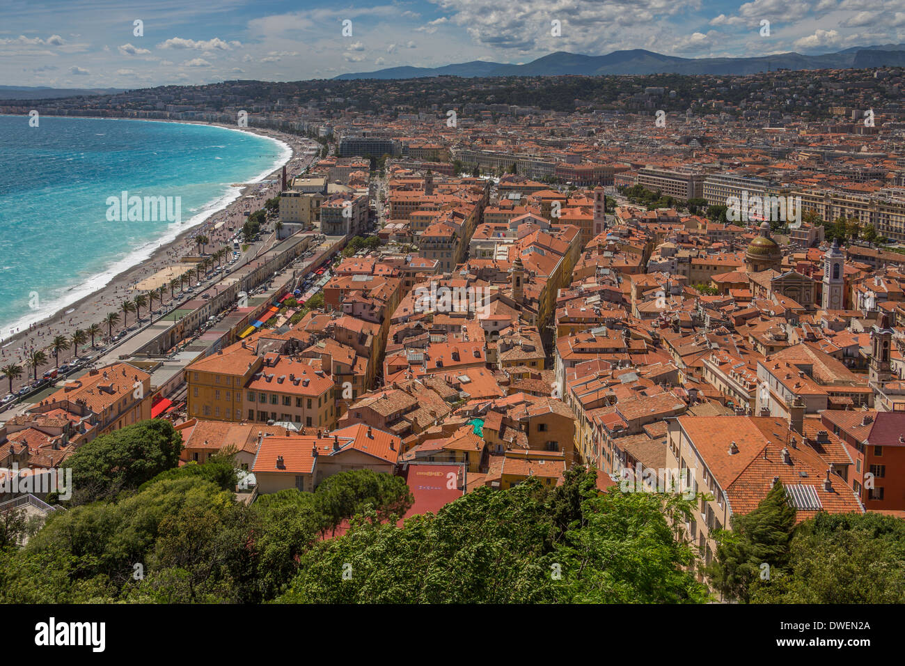 La città di Nizza sulla Costa Azzurra nel sud della Francia. Foto Stock