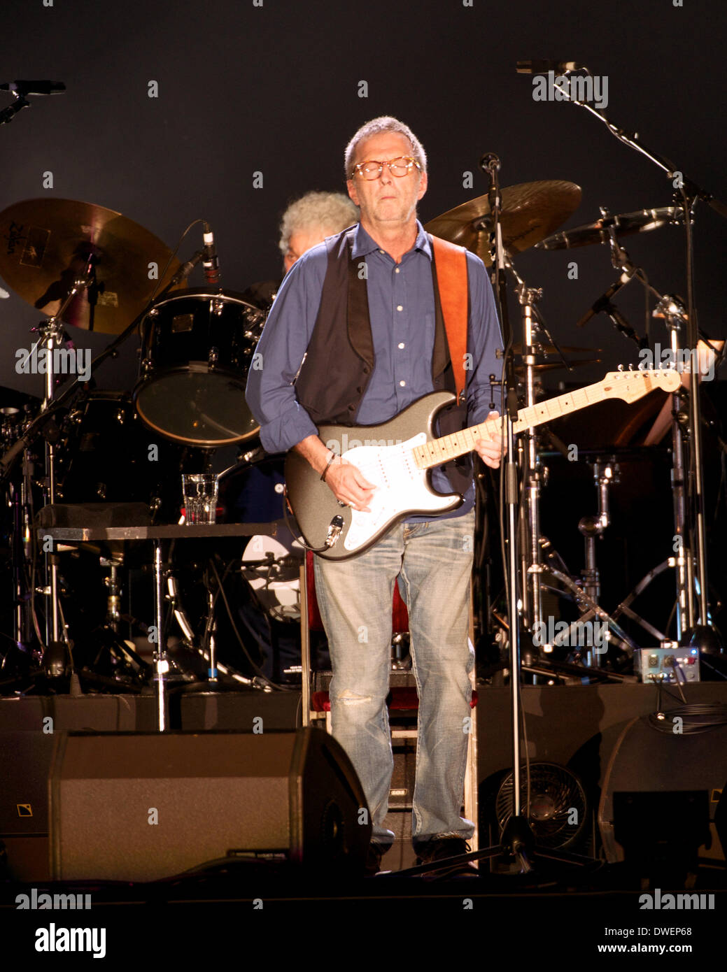 Dubai, EAU. Il 6 marzo 2014. Eric Clapton stava giocando il suo primo concerto a Dubai a Dubai Media City. L evento è stato esaurito. Credito: Tom Morgan/Alamy Live News Foto Stock