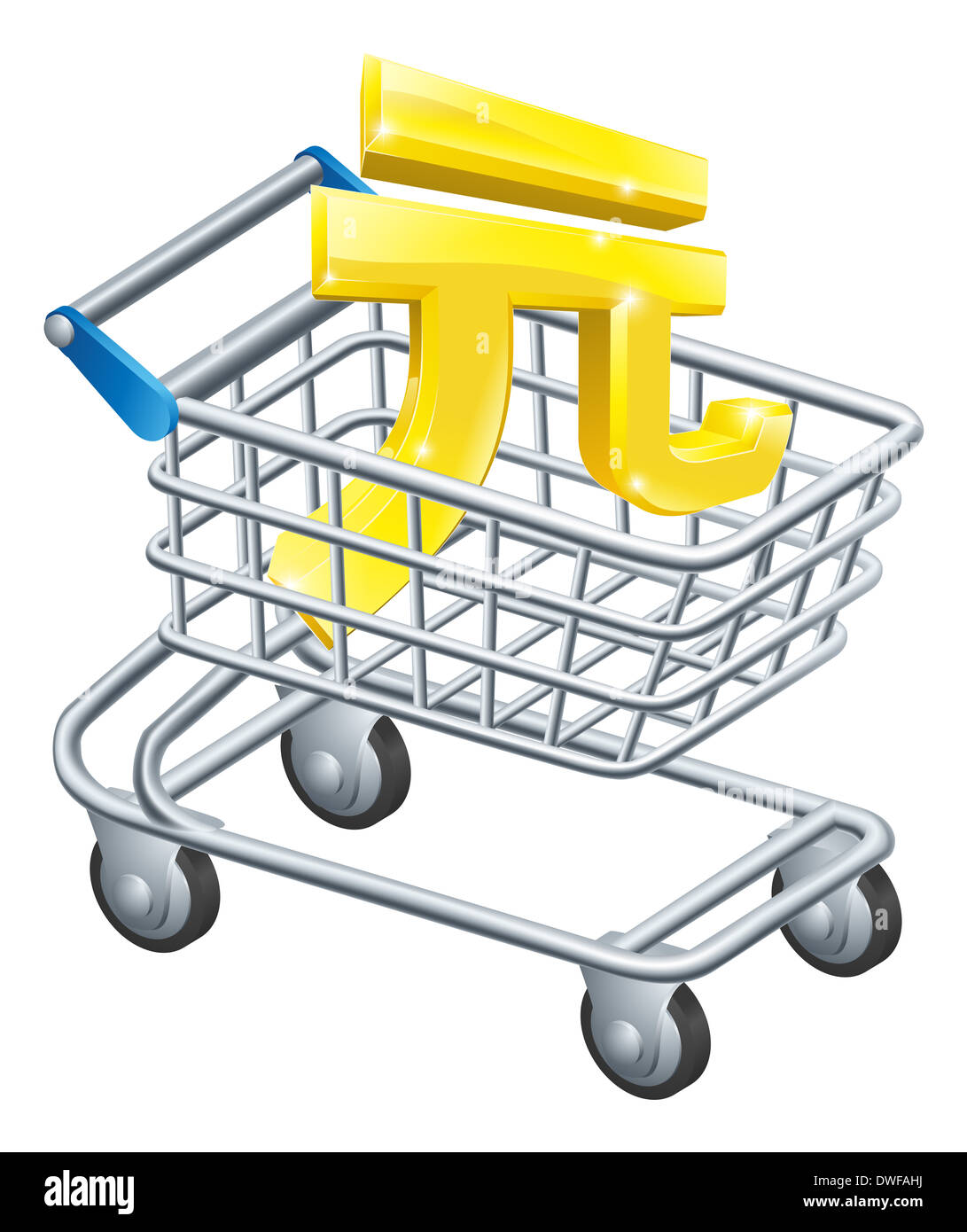 Moneta Yuan carrello concetto di Yuan firmare in un supermercato carrello o carrello Foto Stock