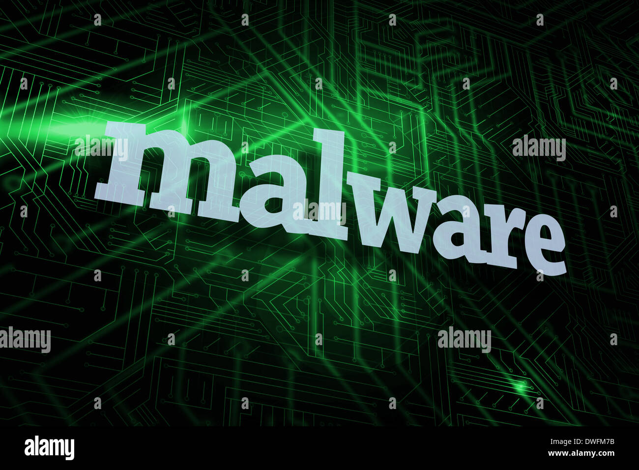 Malware contro verde e nero scheda di circuito Foto Stock