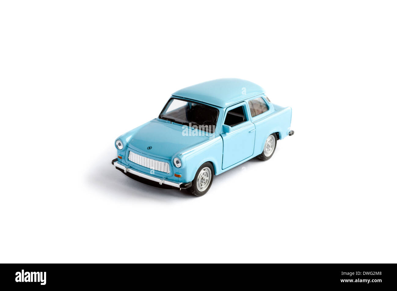 Trabant vettura modello isolato su bianco Foto Stock