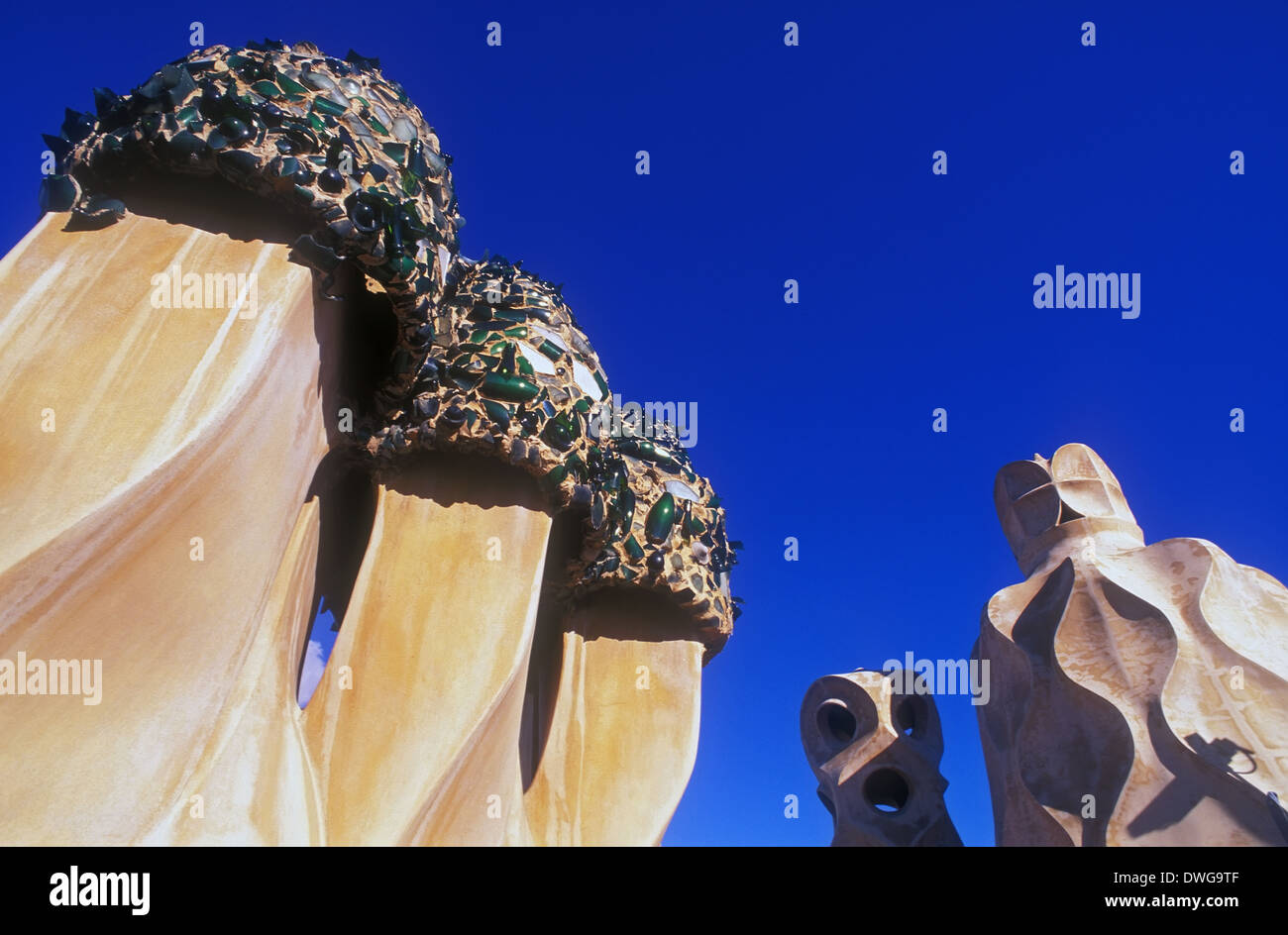 Sculture di Gaudì, Barcellona, Spagna Foto Stock