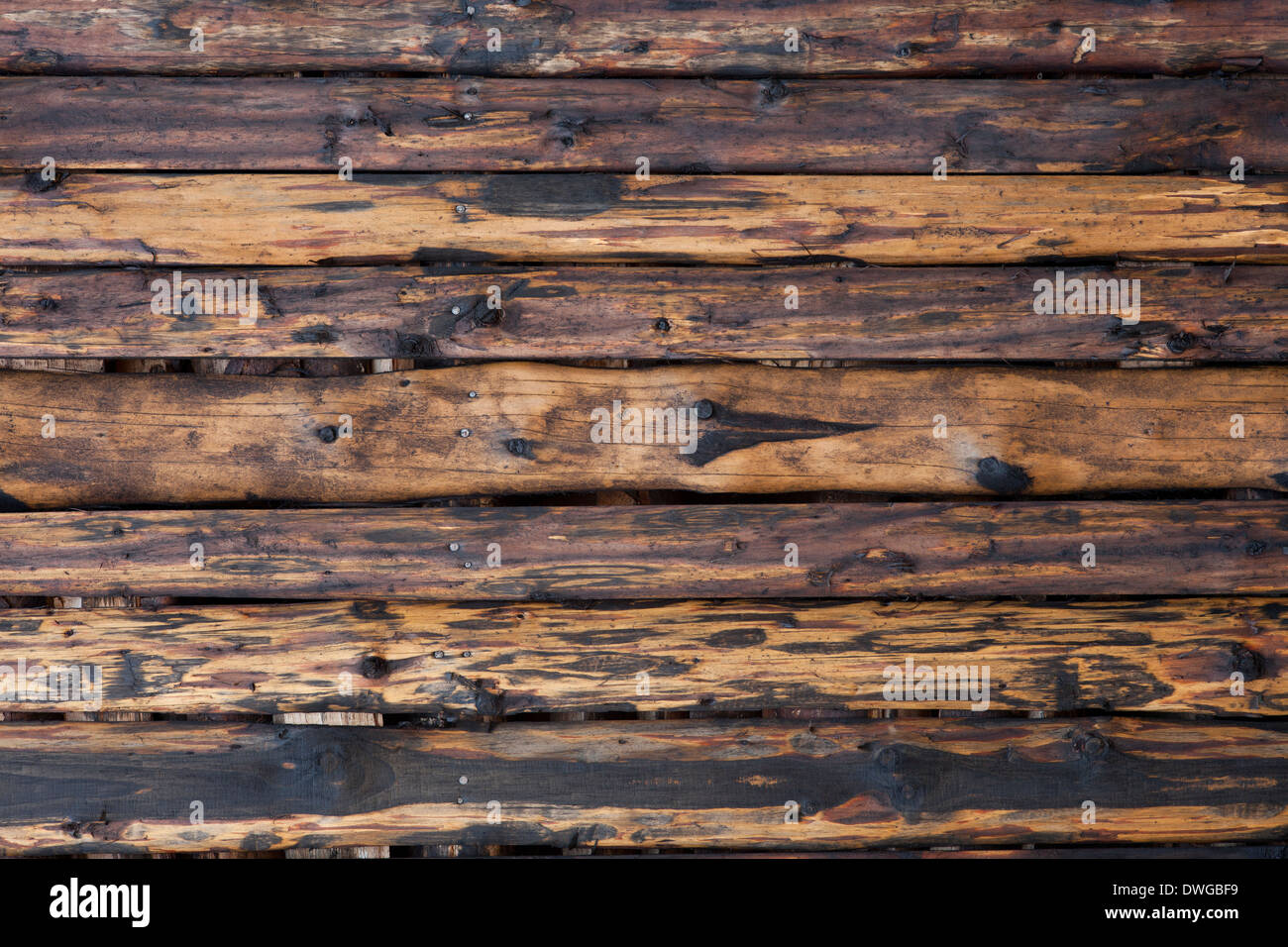 Nero e marrone plance di sfondo o parete in legno Foto Stock