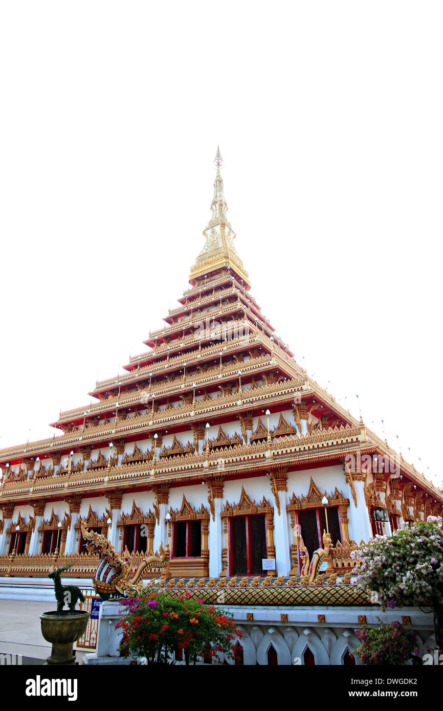 Thailandia tempio d'oro santuario,Wat nong wang in Khonkaen. Foto Stock