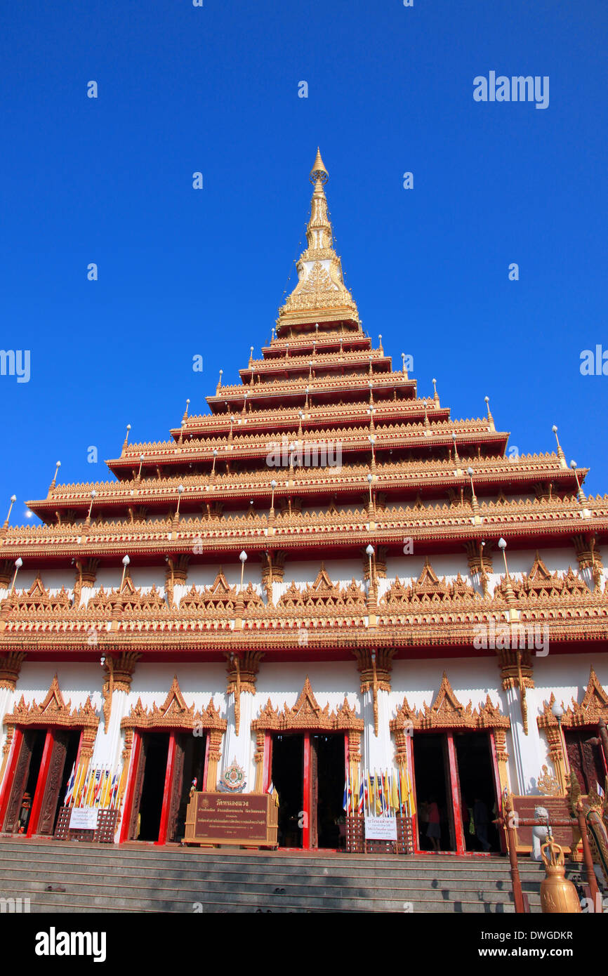 Thailandia tempio d'oro santuario,Wat nong wang in Khonkaen. Foto Stock