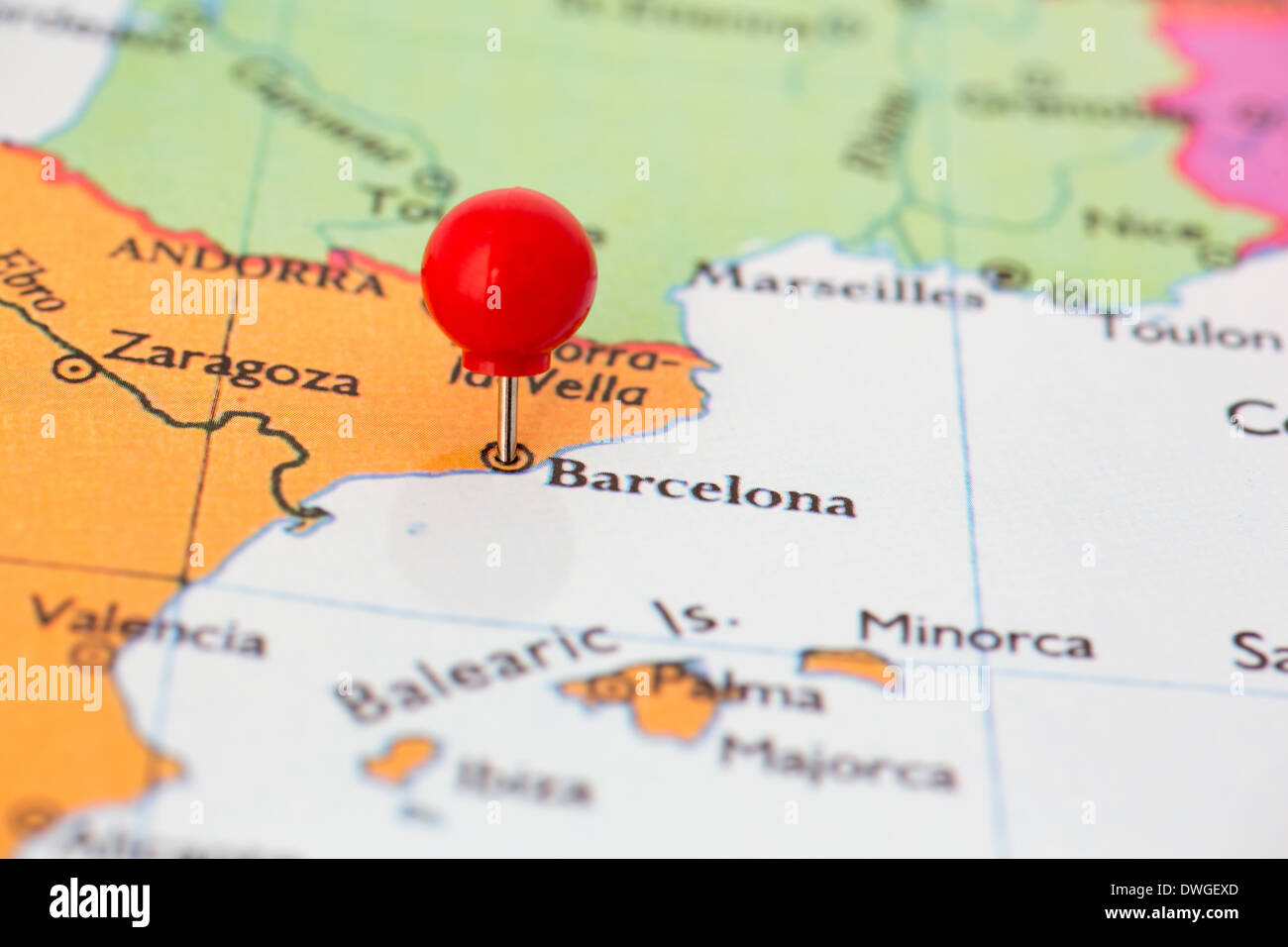 Mappa di Barcellona Foto Stock