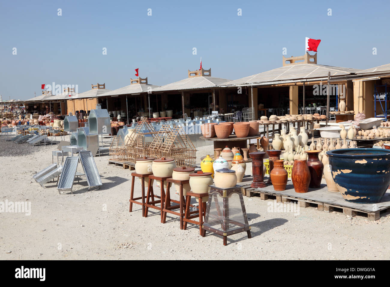 Il mercato della ceramica in un'Ali, Bahrein, Medio Oriente Foto Stock