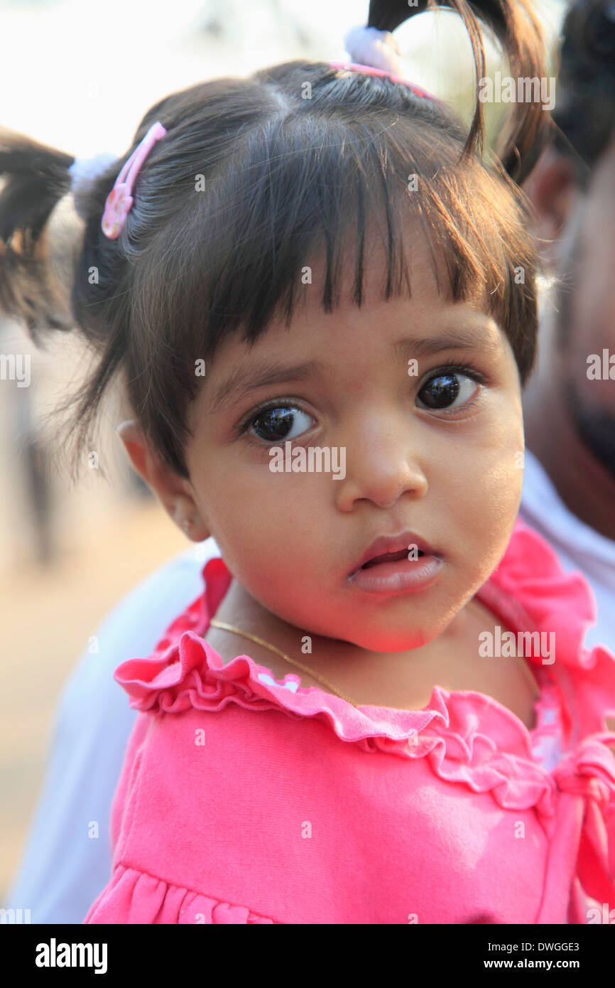 Sri Lanka; Colombo, bambina, ritratto, Foto Stock