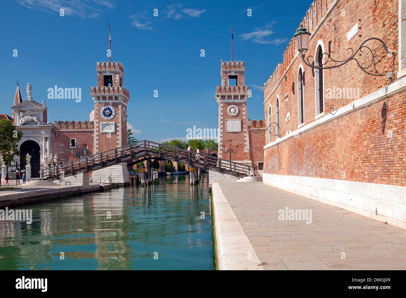 La Porta Magna dell'Arsenale di Venezia, Venezia, Sito Patrimonio Mondiale dell'UNESCO, Veneto, Italia; Le Torri dell'Arsenale di Venezia Foto Stock
