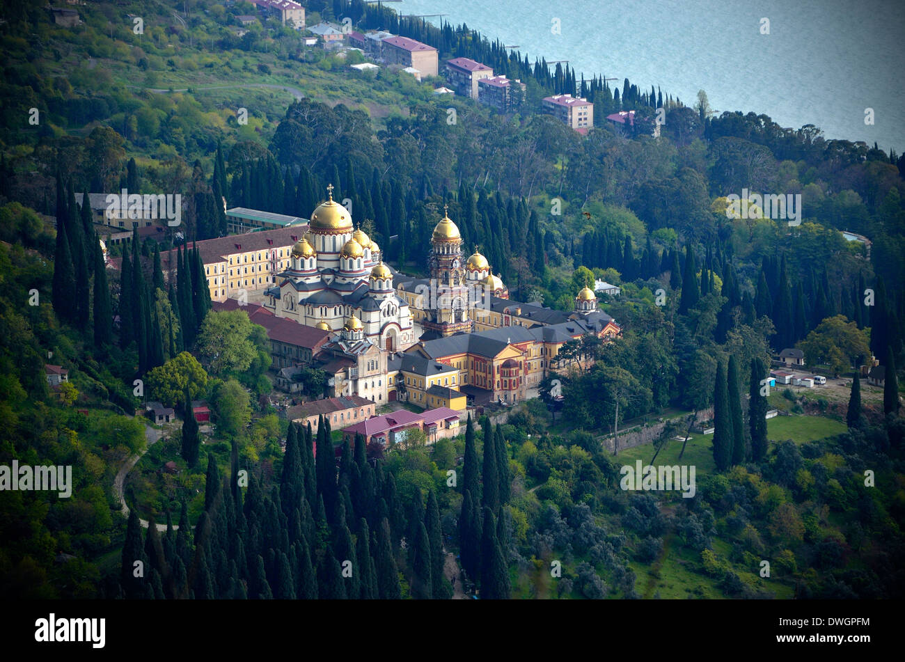 Novoafonsky (o New Athos) monastero vicino a Sukhumi in Abkhazia Foto Stock