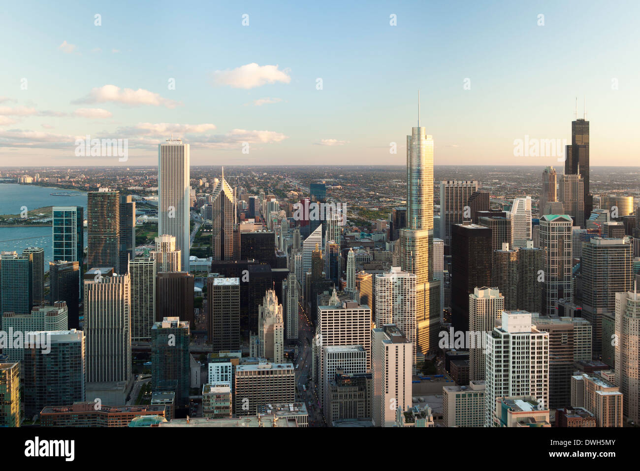 Chicago, Illinois, Stati Uniti d'America, Downtown skyline della città Foto Stock