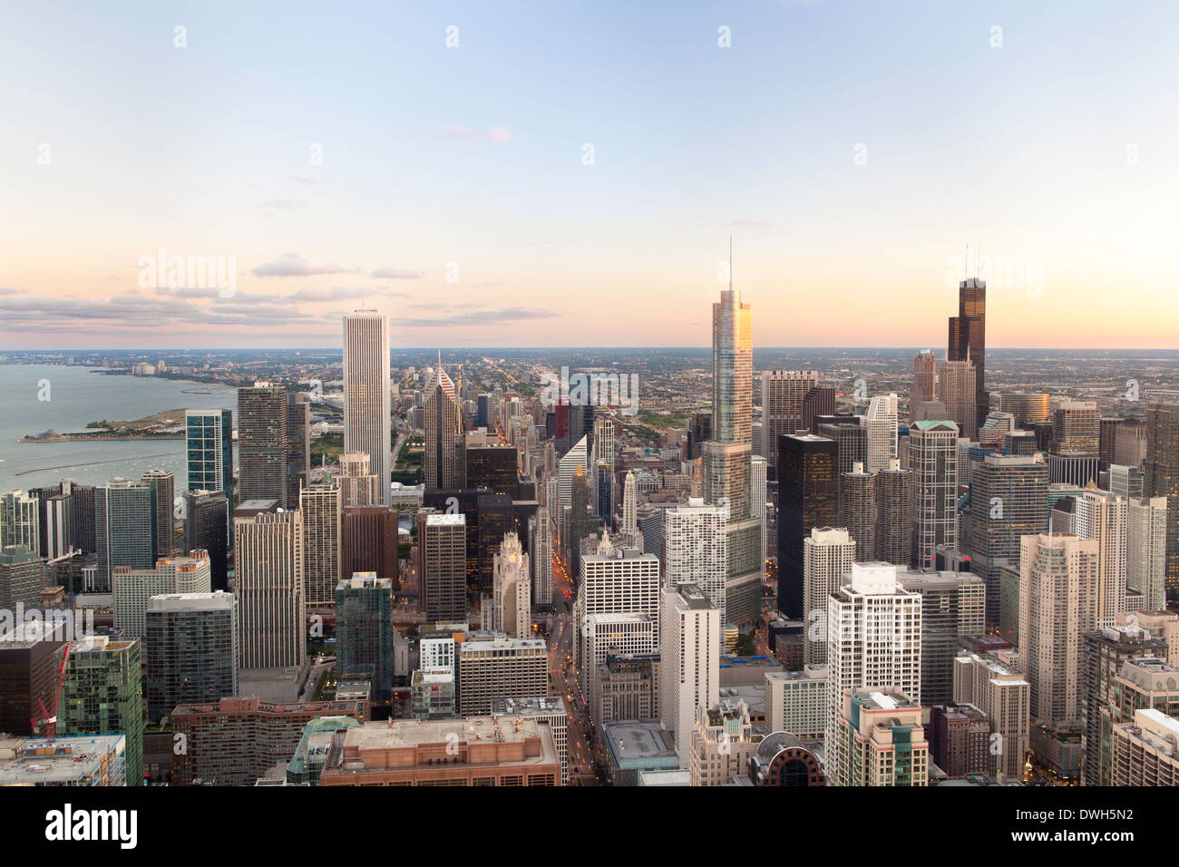 Chicago, Illinois, Stati Uniti d'America, Downtown skyline della città Foto Stock