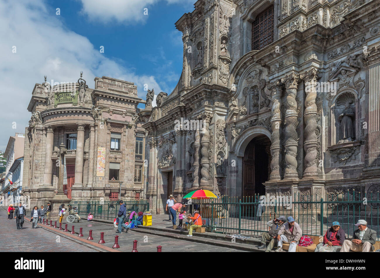 Quito - Compania de chiesa del Gesù Foto Stock