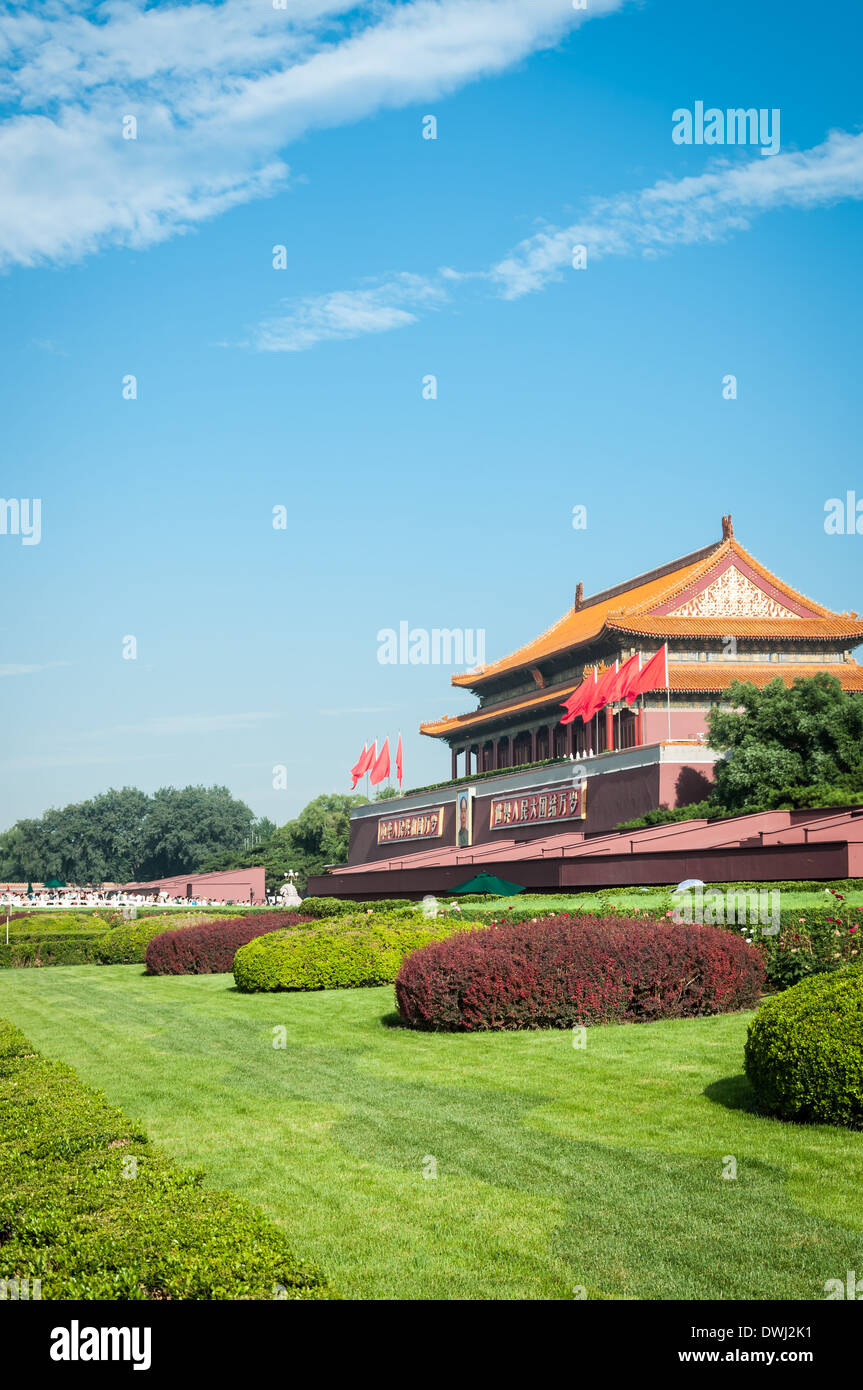 Porta di Tiananmen all'estremità meridionale della Città Proibita di Pechino, Cina. Foto Stock