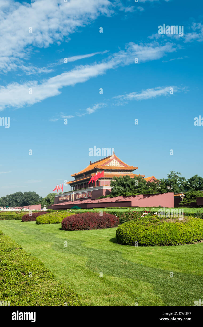 Porta di Tiananmen all'estremità meridionale della Città Proibita di Pechino, Cina. Foto Stock
