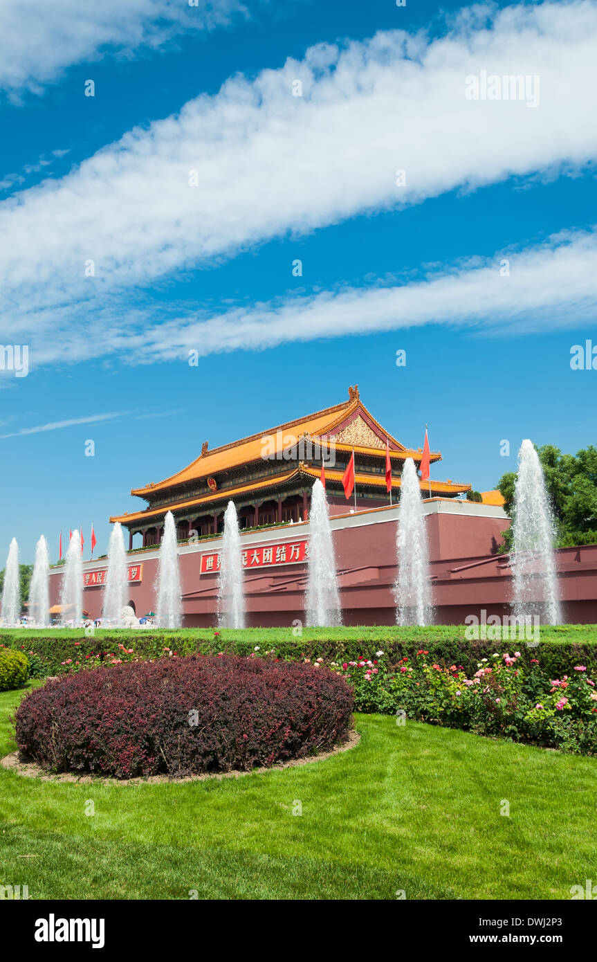 Porta di Tiananmen all'estremità meridionale della Città Proibita di Pechino, Cina. Foto Stock