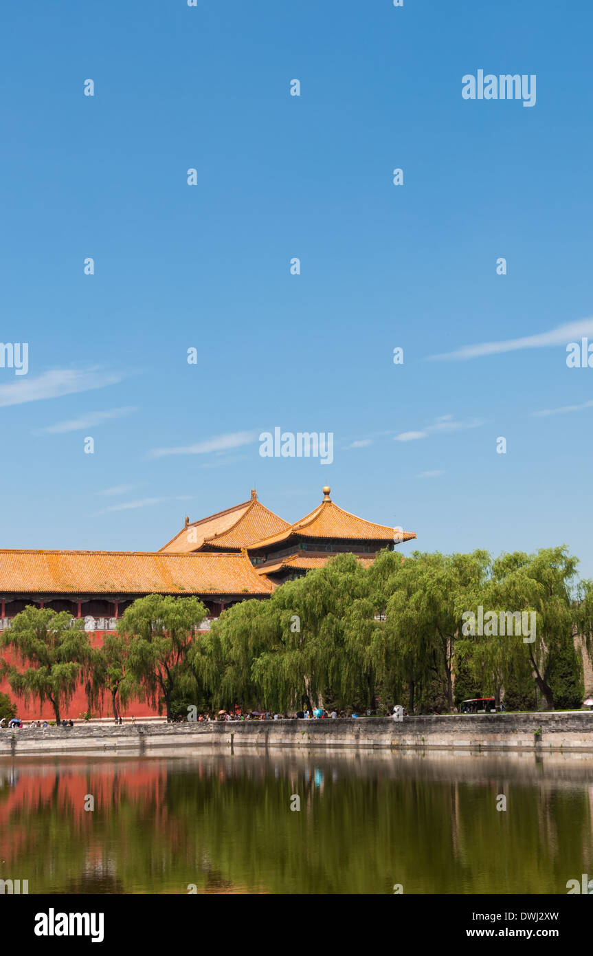 Dettagli architettonici della Città Proibita di Pechino, Cina. Foto Stock