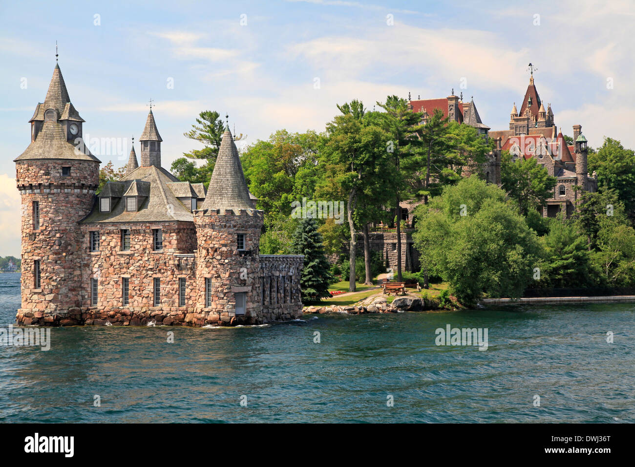 Casa potenza a Boldt Castle, migliaia di isole, nello Stato di New York casa potenza a Boldt Castle, migliaia di isole, nello Stato di New York Foto Stock