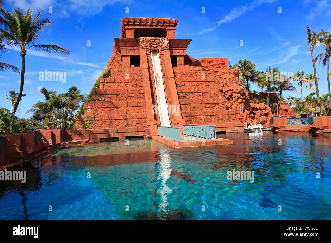 Paradise Island, Atlantis, piscina, Nassau, Bahamas Foto Stock