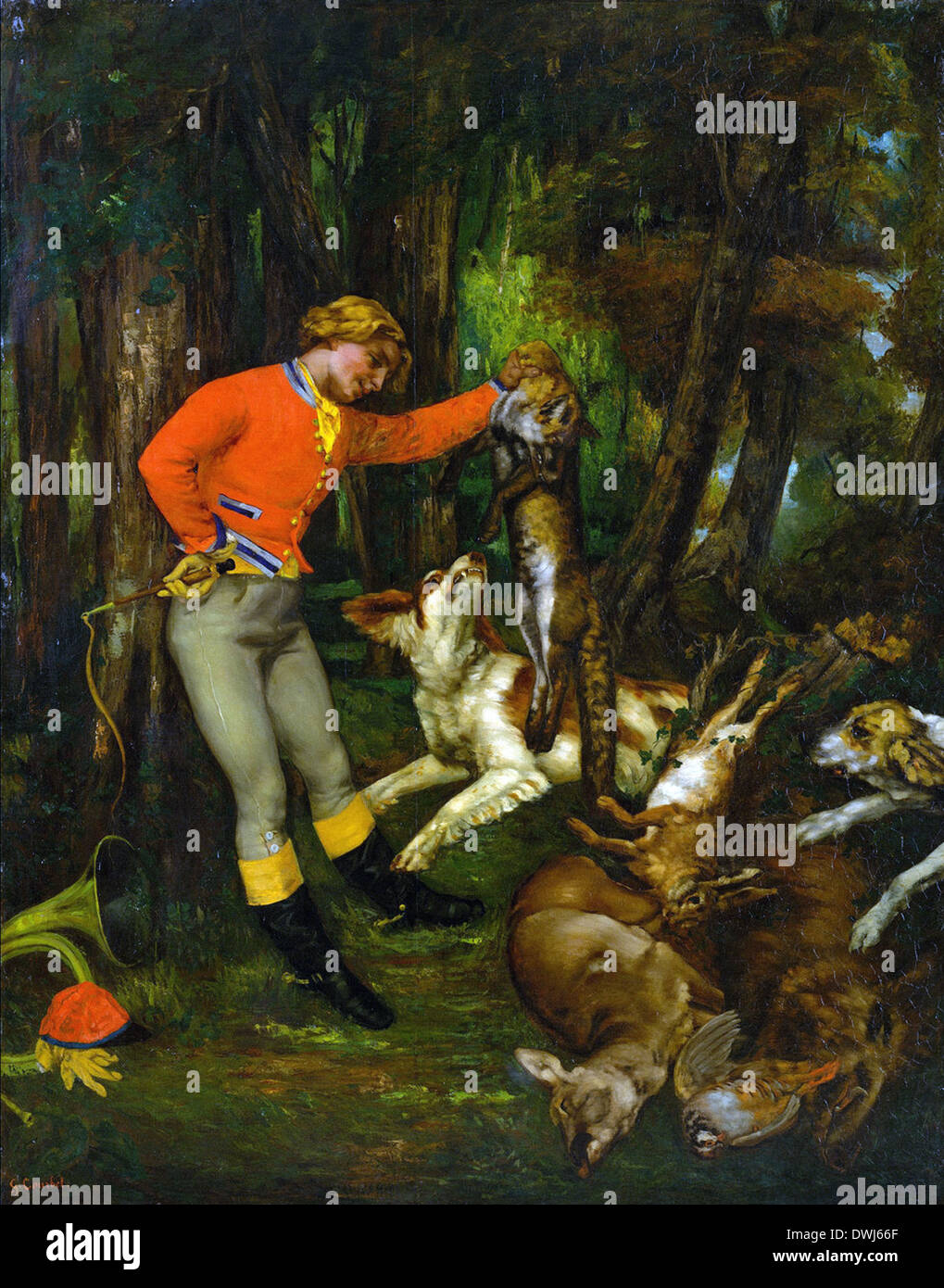 Gustave Courbet - dopo la caccia Foto Stock