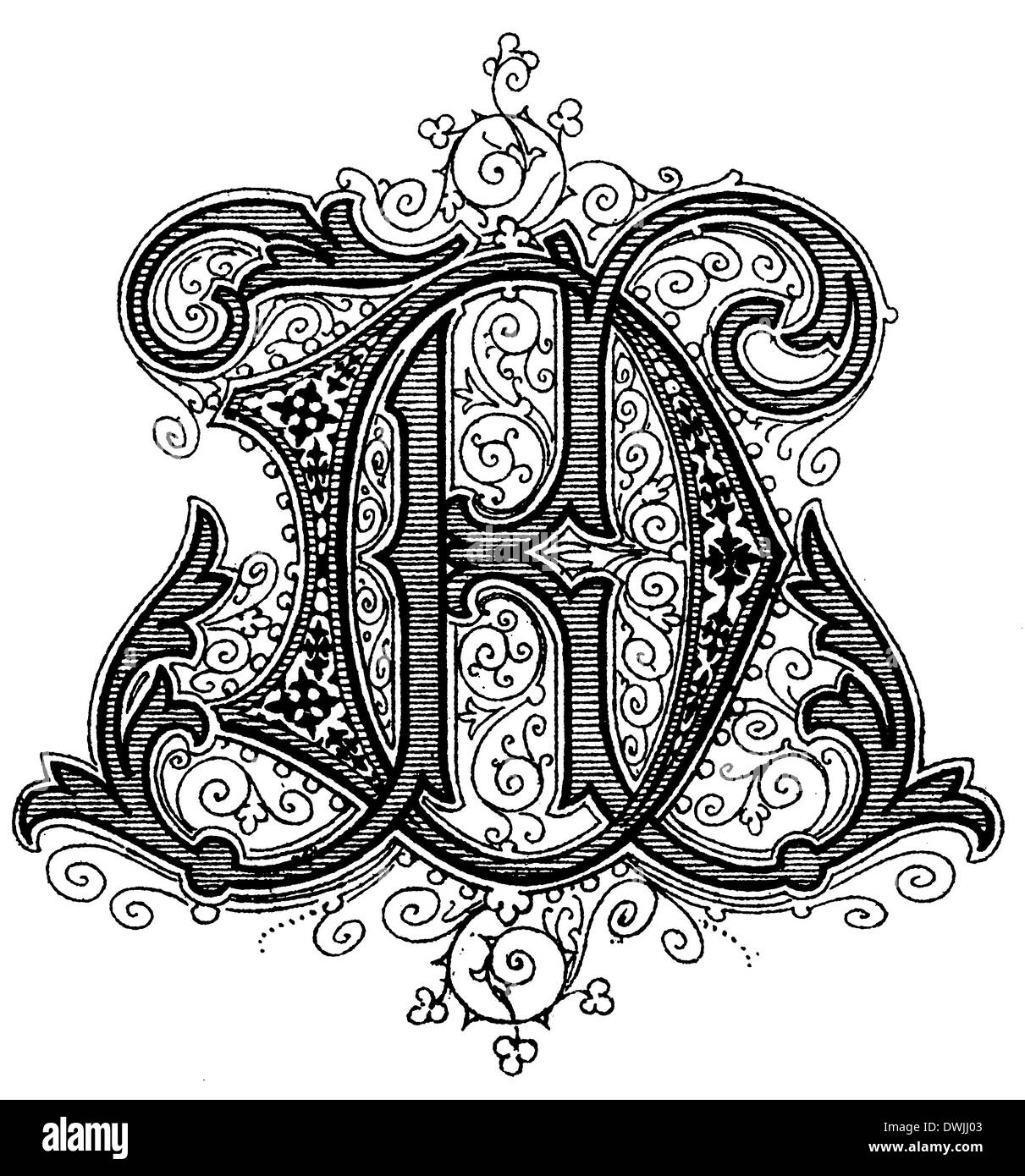 monogramma KD Foto Stock