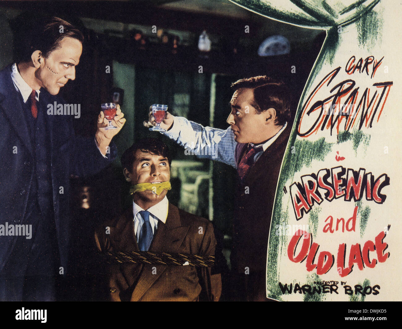 Arsenico e vecchi pizzi 1944 Warner Bros film Da sinistra: Edward Horton,Cary Grant , Peter Lorre Foto Stock