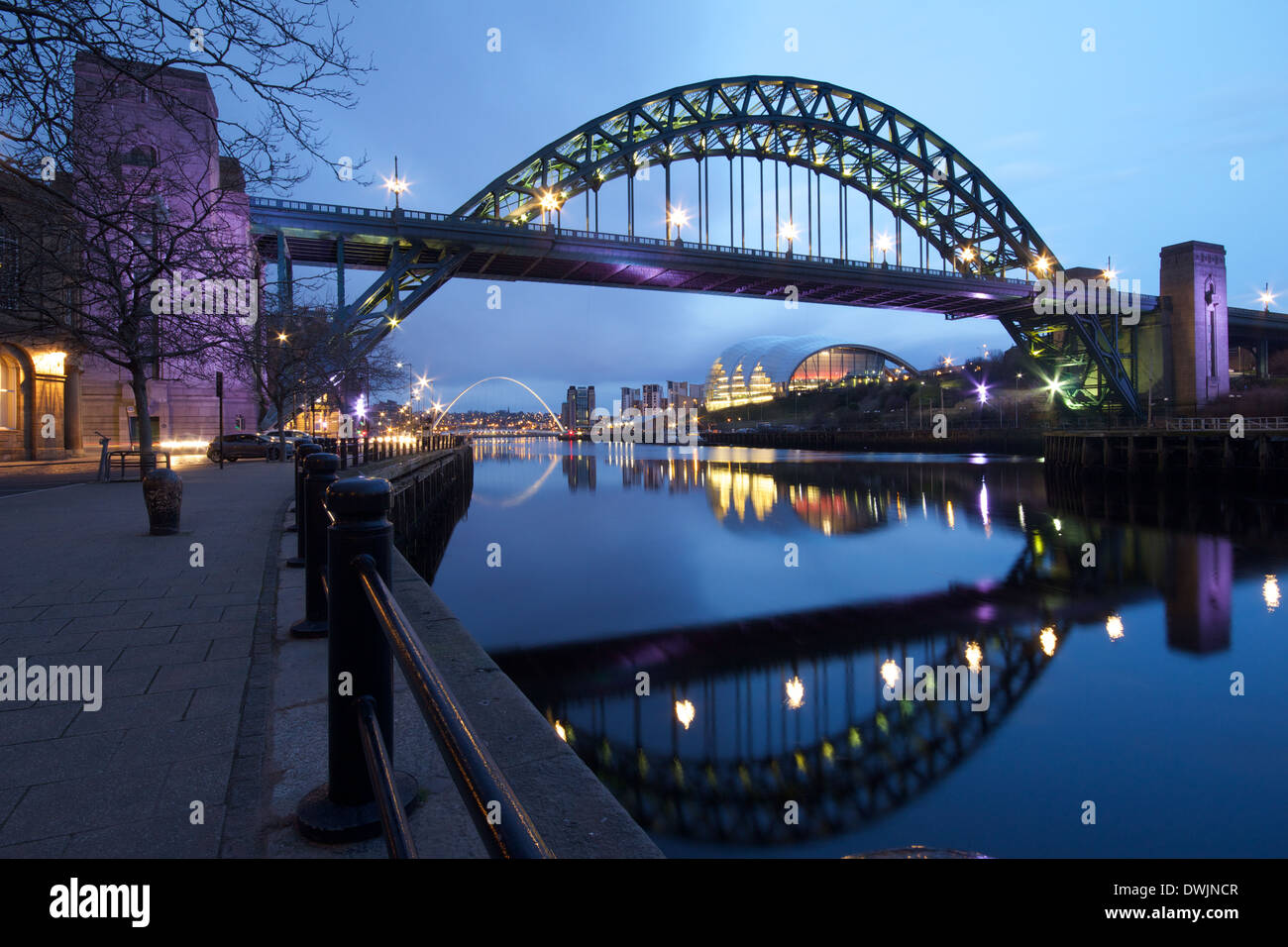 Il Tyne Bridge comune di Newcastle e Gateshead in Tyne and Wear, Regno Unito Foto Stock