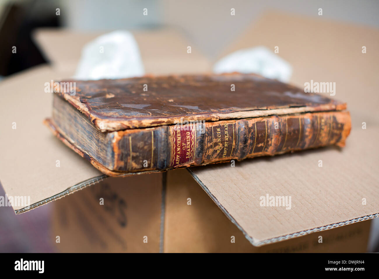 Un antico libro. Foto Stock