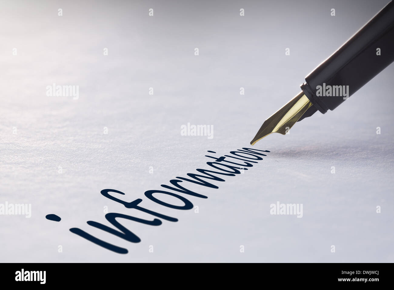 Penna stilografica per iscritto le informazioni Foto Stock