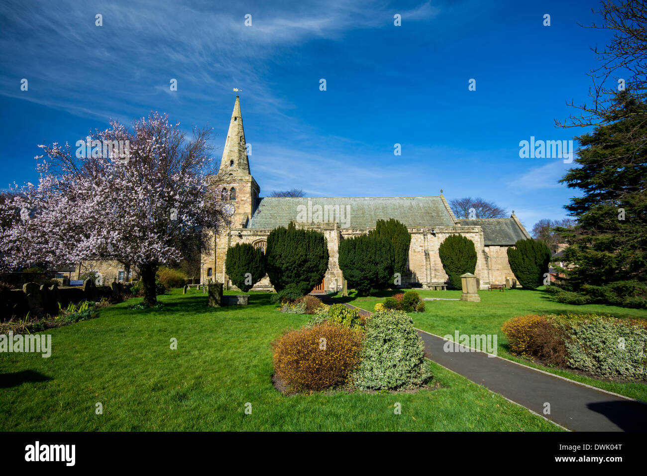 San Lorenzo Chiesa, Warkworth Foto Stock