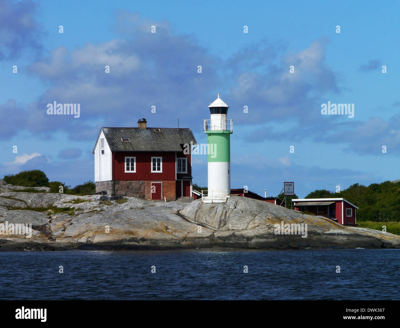 Faro di isola vrangö, västra götalands län, västergötland, Svezia Foto Stock