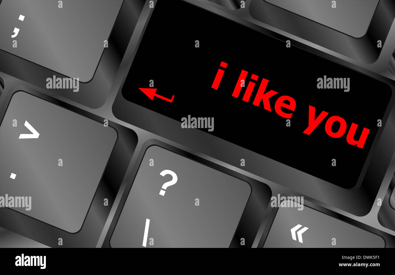 Tastiera a tasti tasto della tastiera con lei mi piace parole Foto Stock