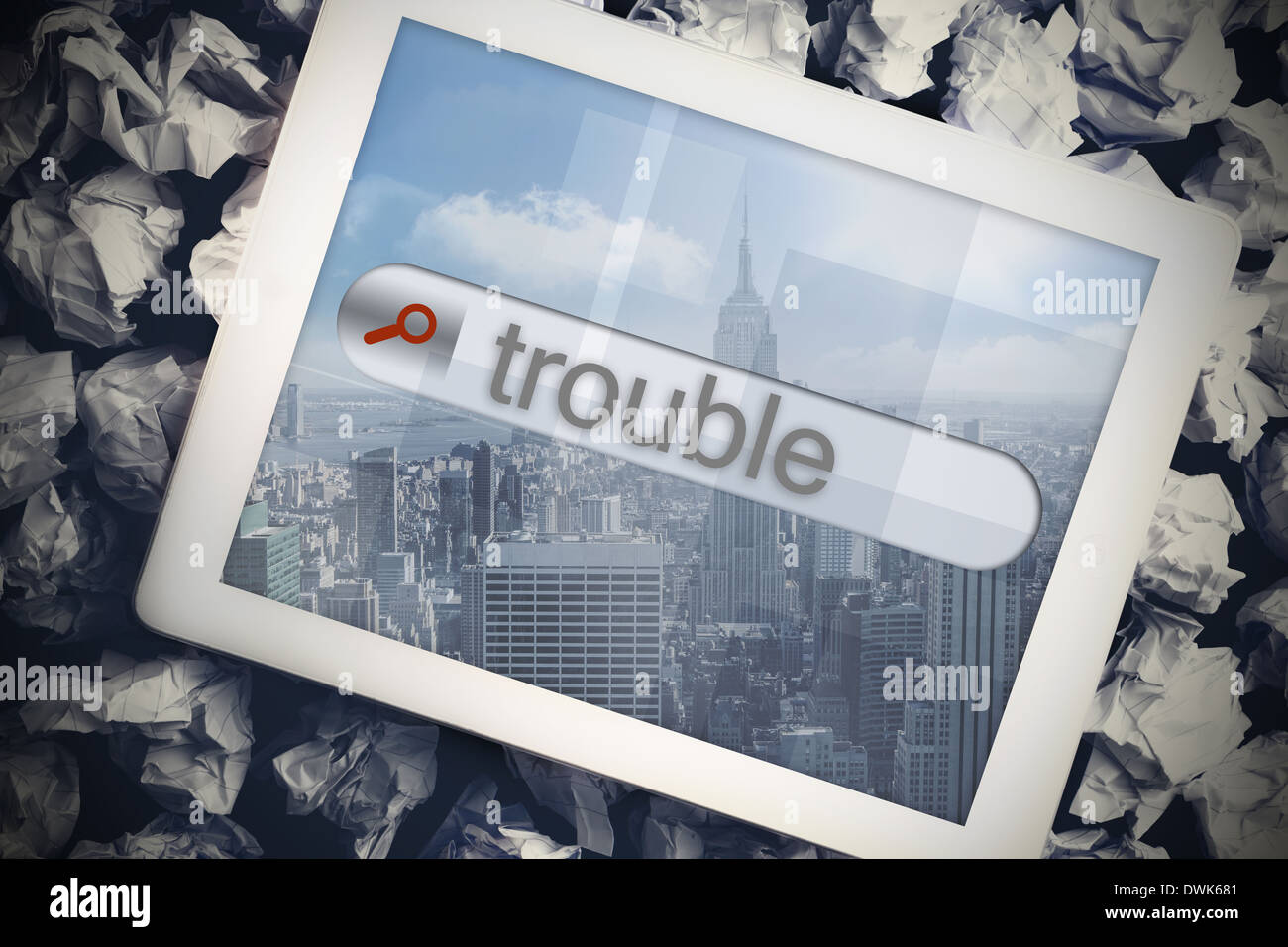 Problemi nella barra di ricerca sul tablet schermo Foto Stock