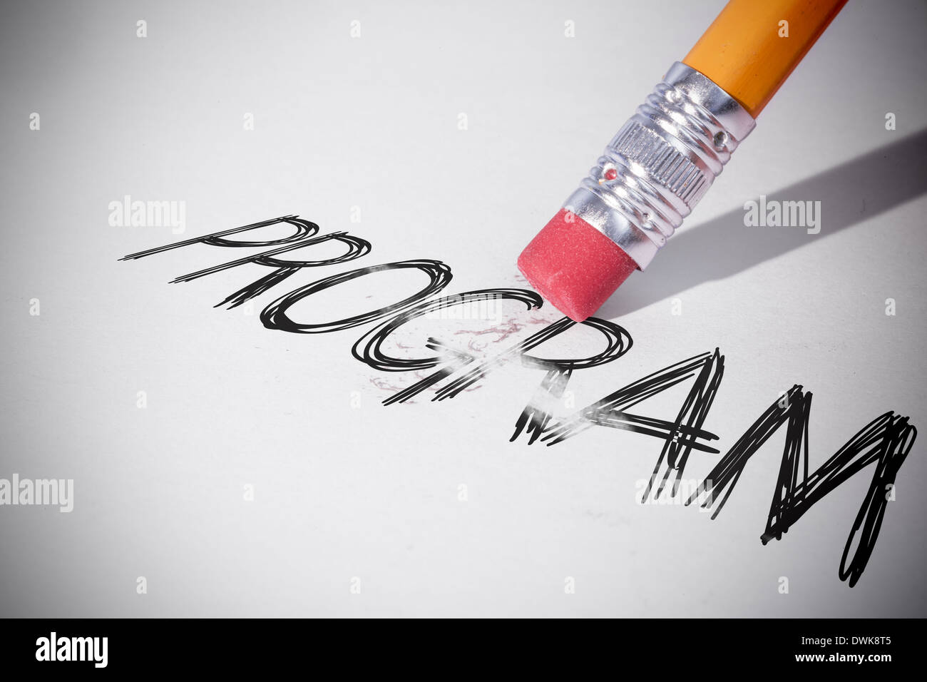 Matita di cancellare il programma word Foto Stock