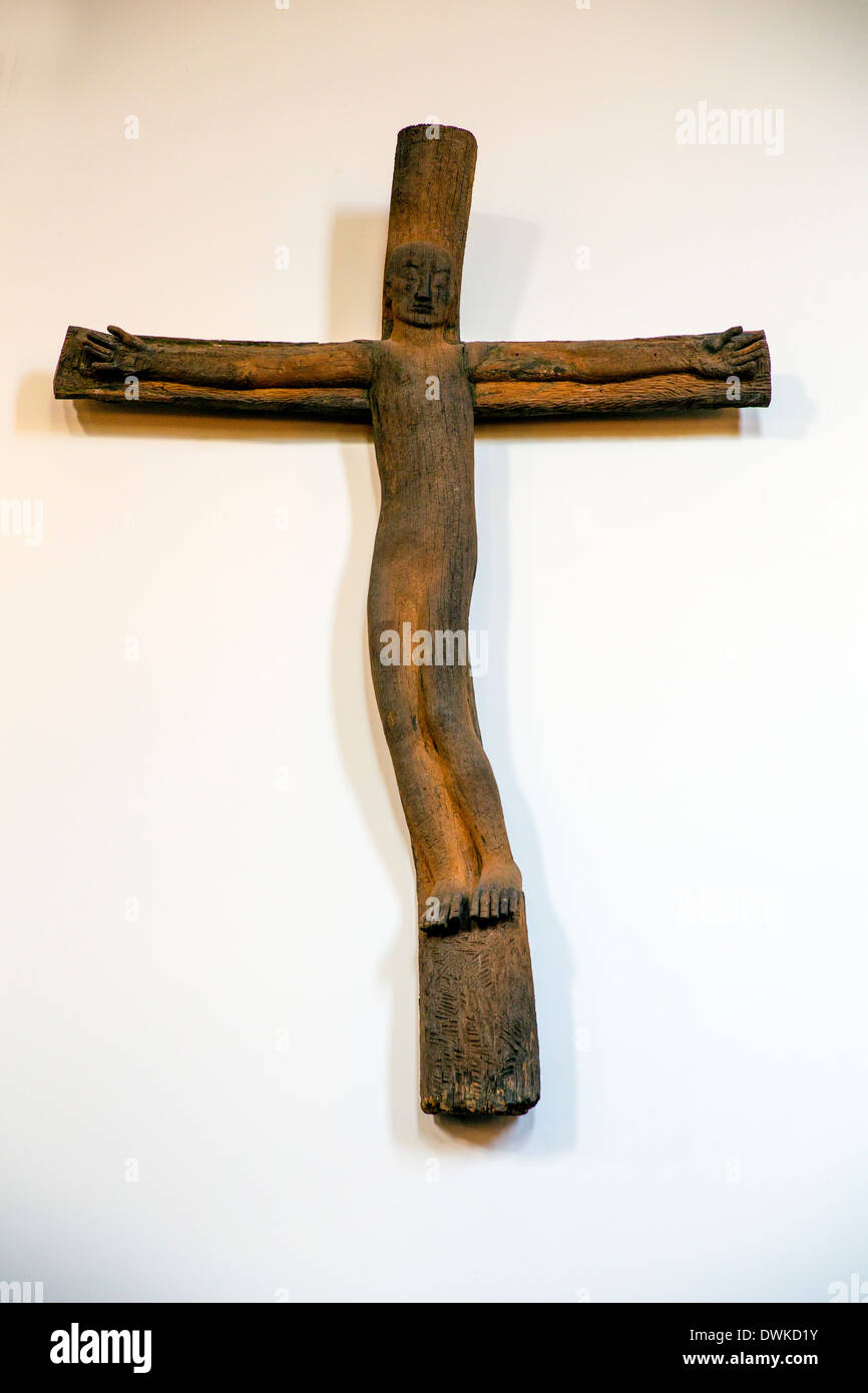 Una croce cristiana in Helligaandskirken - Chiesa del Santo Spirito a Copenhagen Foto Stock