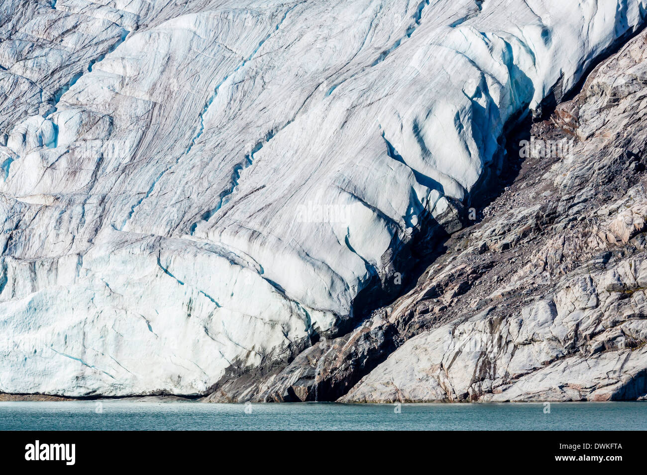Dettaglio del ghiacciaio in braccio ghiacciato, Isola Baffin, Nunavut, Canada, America del Nord Foto Stock