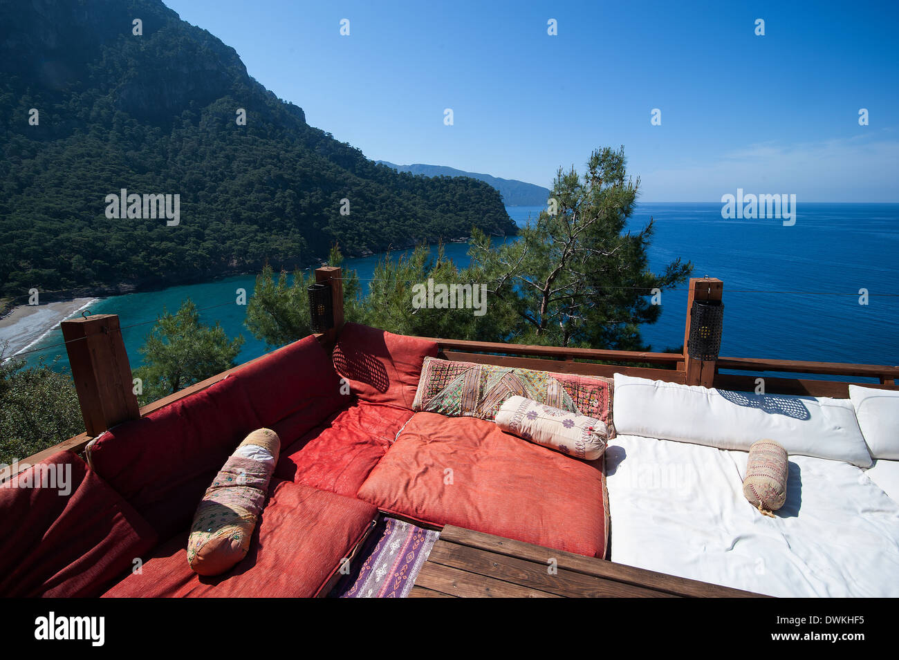 Turchia, KABAK VALLE: nella Turchia meridionale intorno Fethiye e Dalaman sono molte piccole baie con belle spiagge e le montagne Foto Stock