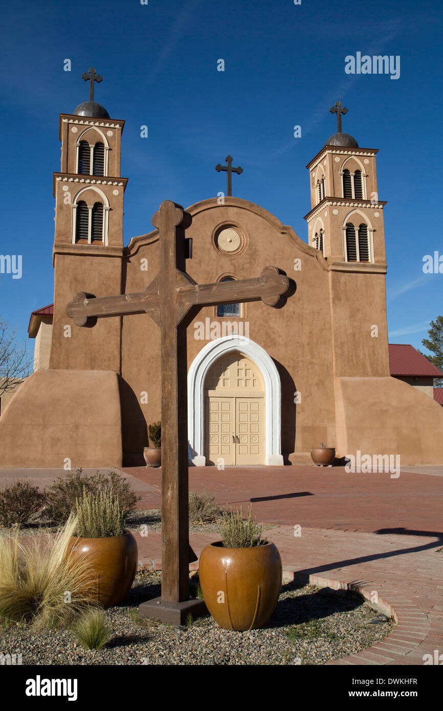 San Miguel de Socorro Missione, risale al 1598, Socorro, Nuovo Messico, Stati Uniti d'America, America del Nord Foto Stock