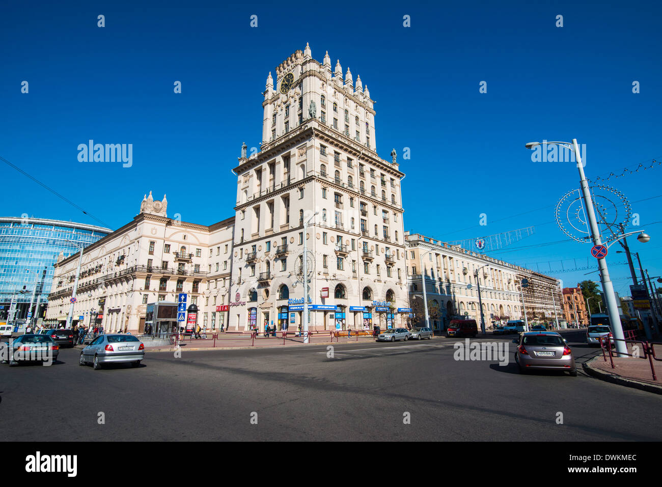 Architettura stalinista in Minsk, Bielorussia, Europa Foto Stock