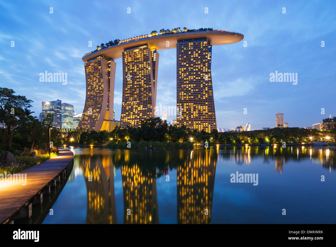 Il Marina Bay Sands Hotel, Singapore, Sud-est asiatico, in Asia Foto Stock
