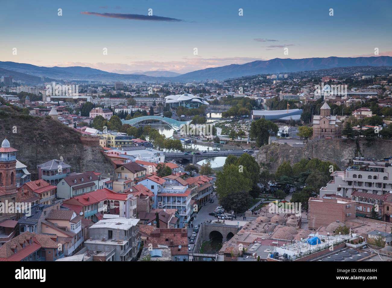 Vista di Tbilisi, Georgia, nel Caucaso e in Asia Centrale, Asia Foto Stock