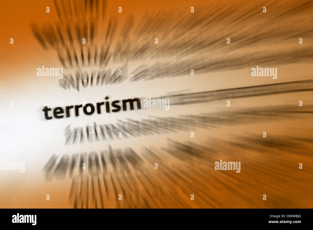 Il terrorismo è l'uso di violenza e di intimidazione nel perseguimento di obiettivi politici. Foto Stock